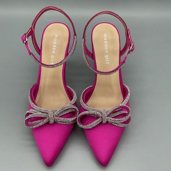 NEW Madden Girl Women’s Dreamy Satin Stiletto Heels Pink Size 7 - Picture 3 of 11